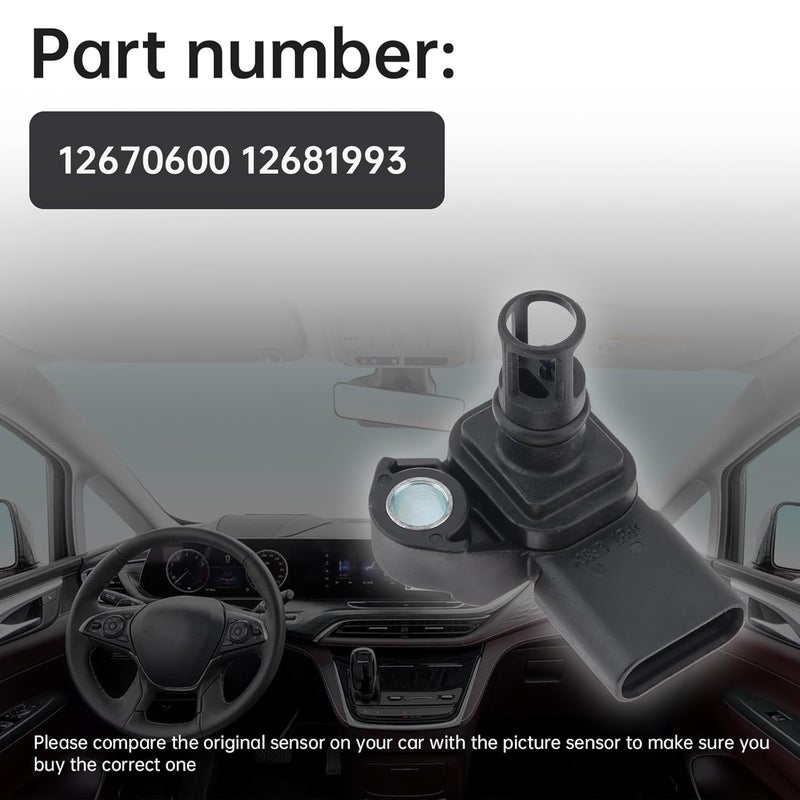 Ocotope Intake Air Pressure and Temperature Sensor 12681993 Compatible with Chevy Equinox Cruze Malibu Silverado GMC Terrain Sierra Buick Cascada Encore 2016-2022 Replace 225-1174 12670600 5S15725 - Image 4